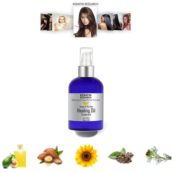 Argan & Keratin Healing Oil Hair Treatment Heals Repairs Rejuvenates Nourishes Fortifies adds shine & Conditions Hair Instantly