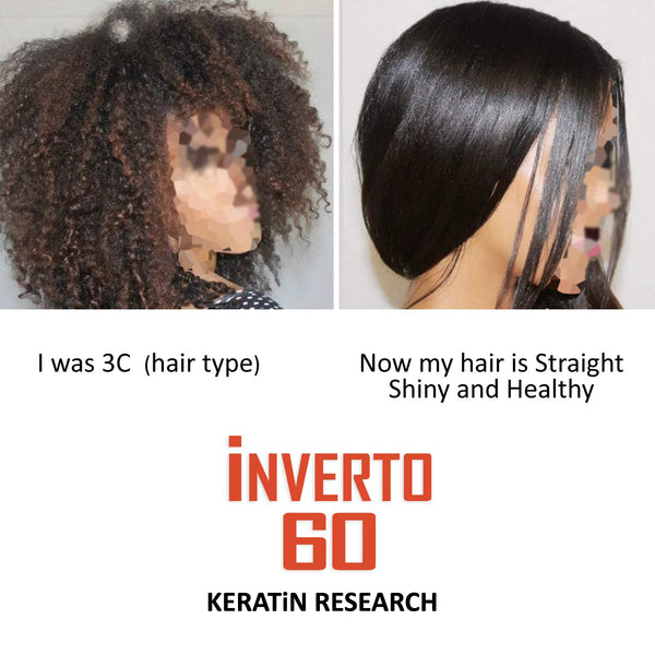 INVERTO 60 180ml Formaldehyde-free keratin Treatment Rich in proteins Repair Damaged Hair, Hair Straightening Smoothing