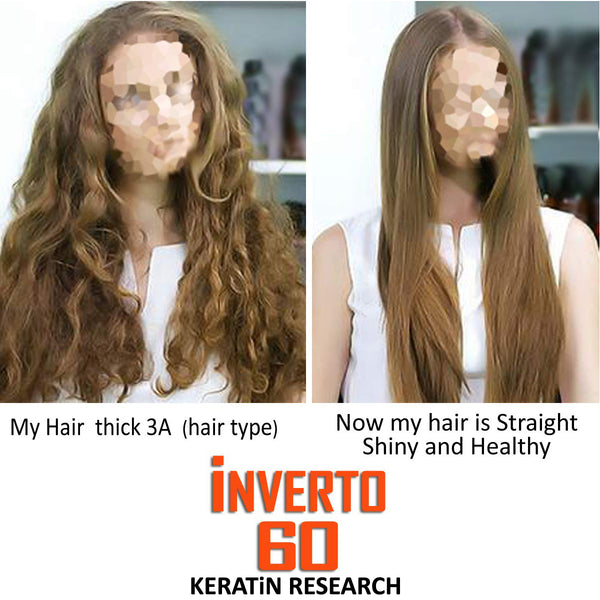 INVERTO 60 180ml Formaldehyde-free keratin Treatment Rich in proteins Repair Damaged Hair, Hair Straightening Smoothing